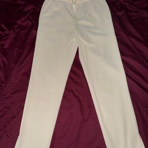 Men's Classic White Cuban Shirt and Joggers with Drawstring